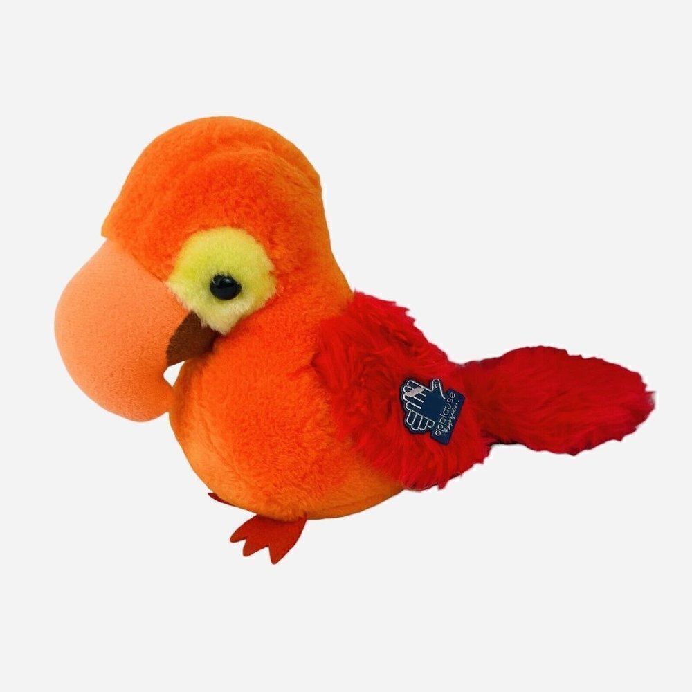 Vintage 1981 Knickerbocker Applause Tatoo Orange Red Parrot Plush Original Tag